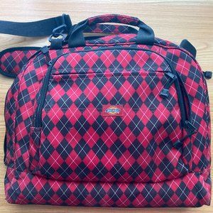 Dickies Red Argyle Travel Tote